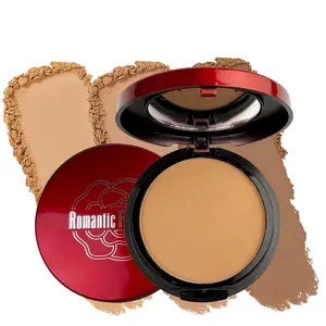 Single Layer Compact with Sponge Applicator, Concealer Contouring All-In-One Step, Natural Long-Lasting Finishing Powder, Face Pressed Powder