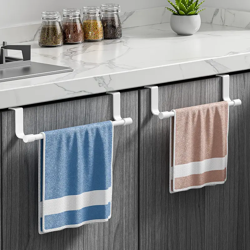 Cross-border stainless steel kitchen cabinet door hanging rod, behind-door hook, cabinet storage rack, towel hanging rack