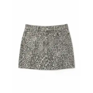 Leopard Denim Skirt