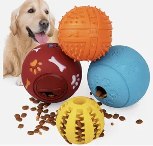 4 Pack Durable Dog Ball Toys for Aggressive Chewers Teething Cleaning Dispenser