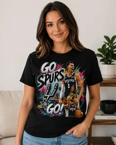 [Sale up to 50%] [Free Ship] Victor Wembanyama Basketball T-Shirt Halftone, Basketball Player Comic Graphic Tee Sublimation, Go Spurs Go