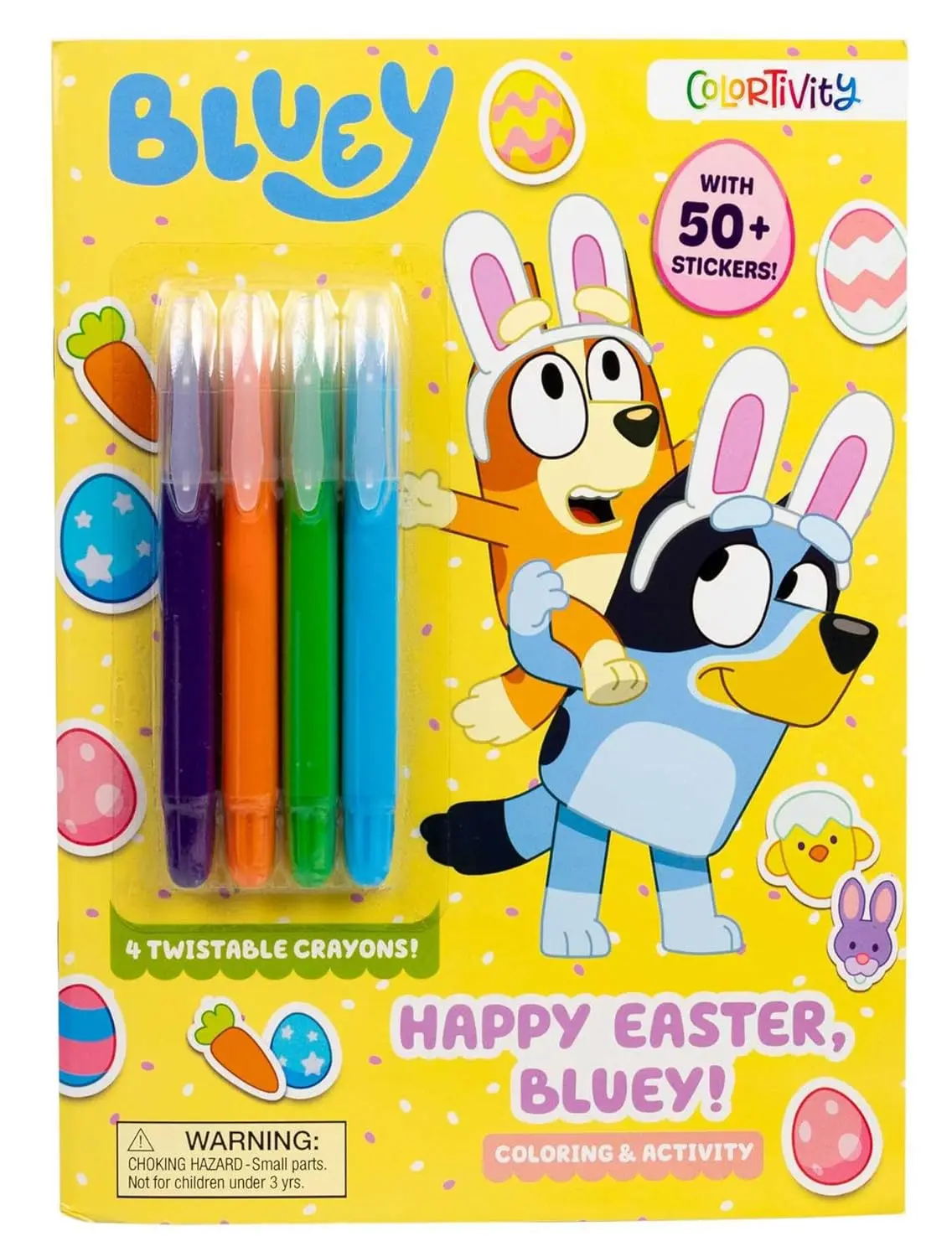 Bluey Colortivity: Happy Easter, Bluey! English Paperback Book - Soft Cover Color & Activity Book with Twistable Crayons, Kids' Art, Maze/Puzzle, 48 Pages, 50+ Stickers, Games Galore, Gift Ideas for Kids