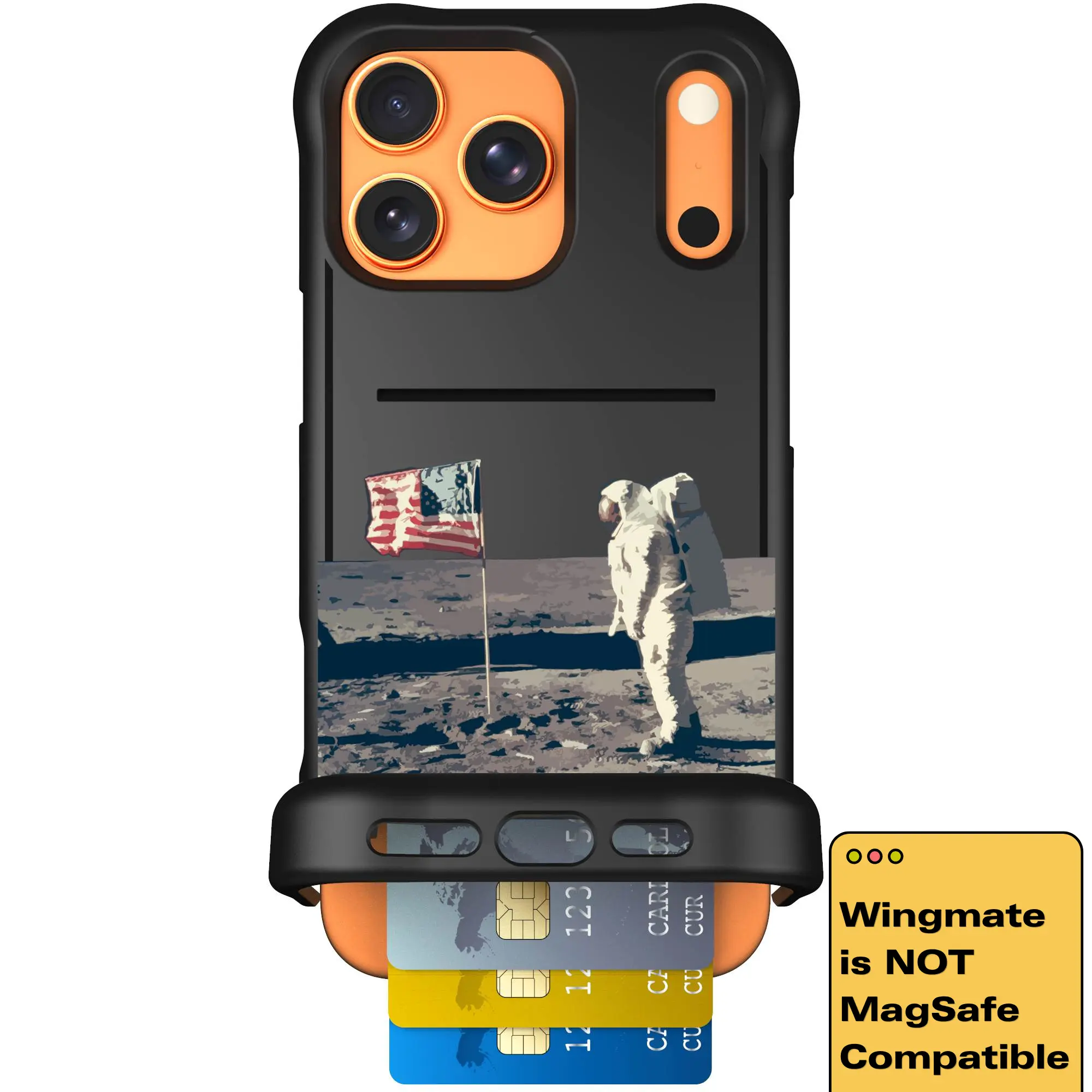 Scooch Wingmate Hidden Wallet Case - Lunar Landing (Not MagSafe Compatible)