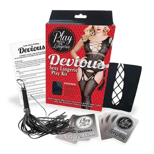 Play With Me Devious Lingerie Kit With Vegan Leather Flogger
