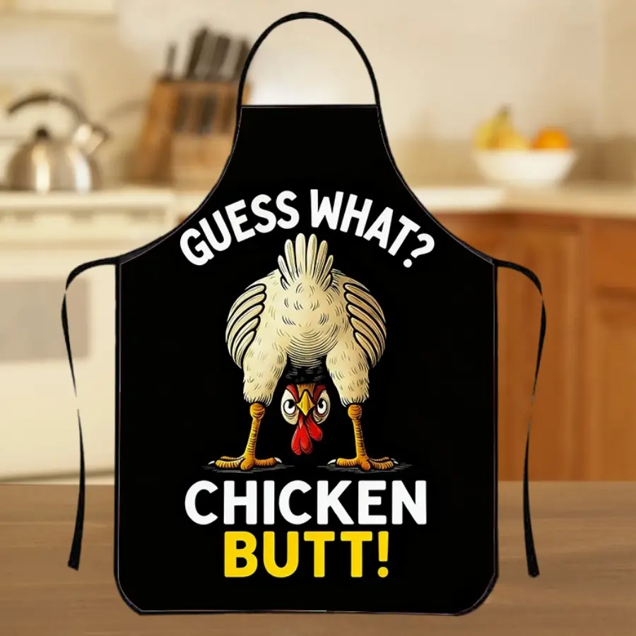 Funny Chicken Butt Pattern Apron, 1 Count Polyester Unisex Cooking Apron,Christmas Gift, Winter Apron for Women,Nails Design Tool, Christmas Decorations,Apron for Nail Tech,Thanksgiving Gift