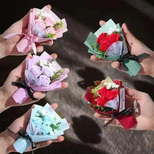 Mini Artificial Rose Bouquet, 1 Set Creative DIY Spring Faux Flower Decoration, No Vase Needed, Perfect for Home Decor & Romantic Gifts, Artificial Bouquets
