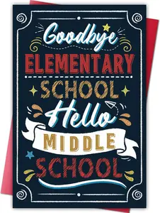 Funny Elementary Graduation Card Gift for 5th or 6th Grade, Proud of You Card from Parents Teachers Family Friends | Gift Card with Envelope