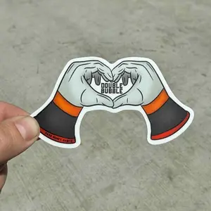 Double Bubble Lineman Sticker | Hand Drawn Blue Collar Vinyl Sticker, Hard Hat Stickers