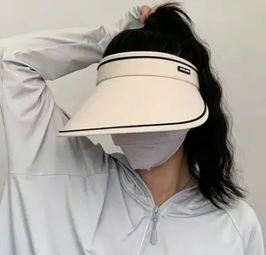 Women's Summer Sun Protection Hat with Wide Brim, Ice Silk, UV Protection, Foldable, Suitable for Cycling