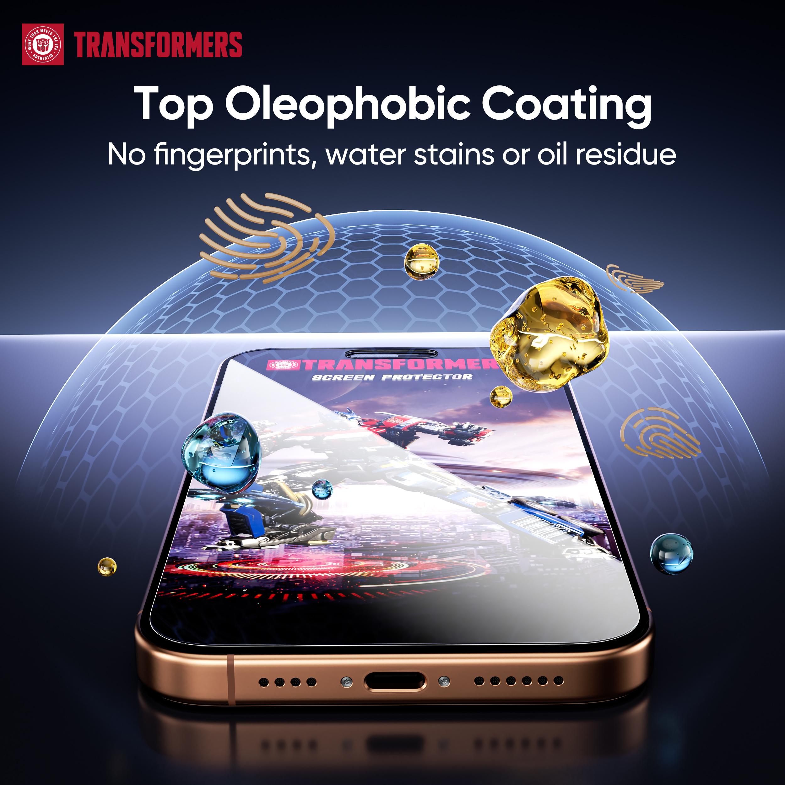 TRANSFORMERS 9H Tempered Glass Screen Protector for iPhone 17 16 15 14 13 Pro Max. HD Clear, Anti-Scratch, Anti-Fingerprint, Bubble-Free, Easy Install, Full Coverage, Case Friendly, High Sensitivity Protective Film