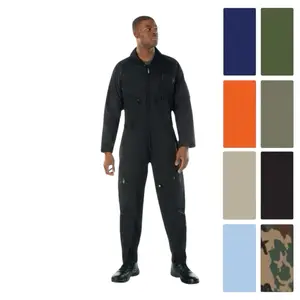Rothco Men’s Flightsuits Black, Woodland Camo, Olive Drab, Foliage Green, Khaki, Light Blue, Navy Blue, Orange, Pilot Coveralls – Costume Cosplay Jumpsuit  Menswear Uniforms Pocket Halloween Cotton Polyester Fabric Clothes