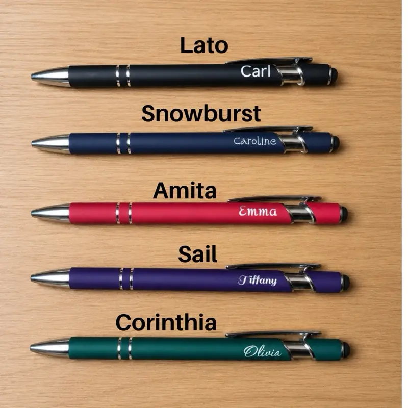 Enter name in order comments - Personalized Ball point Pen 2-in-1 Retractable Ball point Pen with Stylus Tip 1.0 mm Black Ink