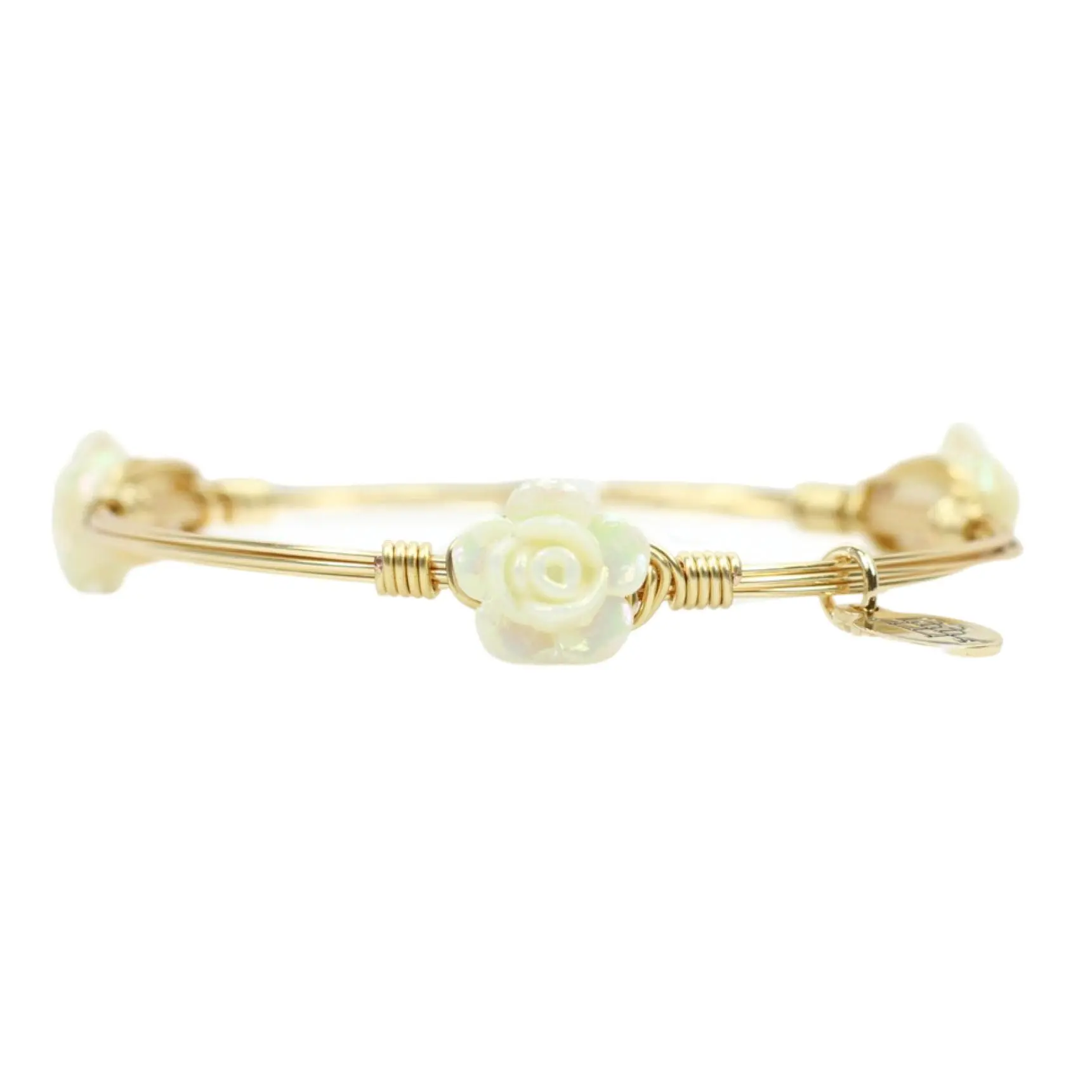 The Mini Rose Bangle Bracelet - White