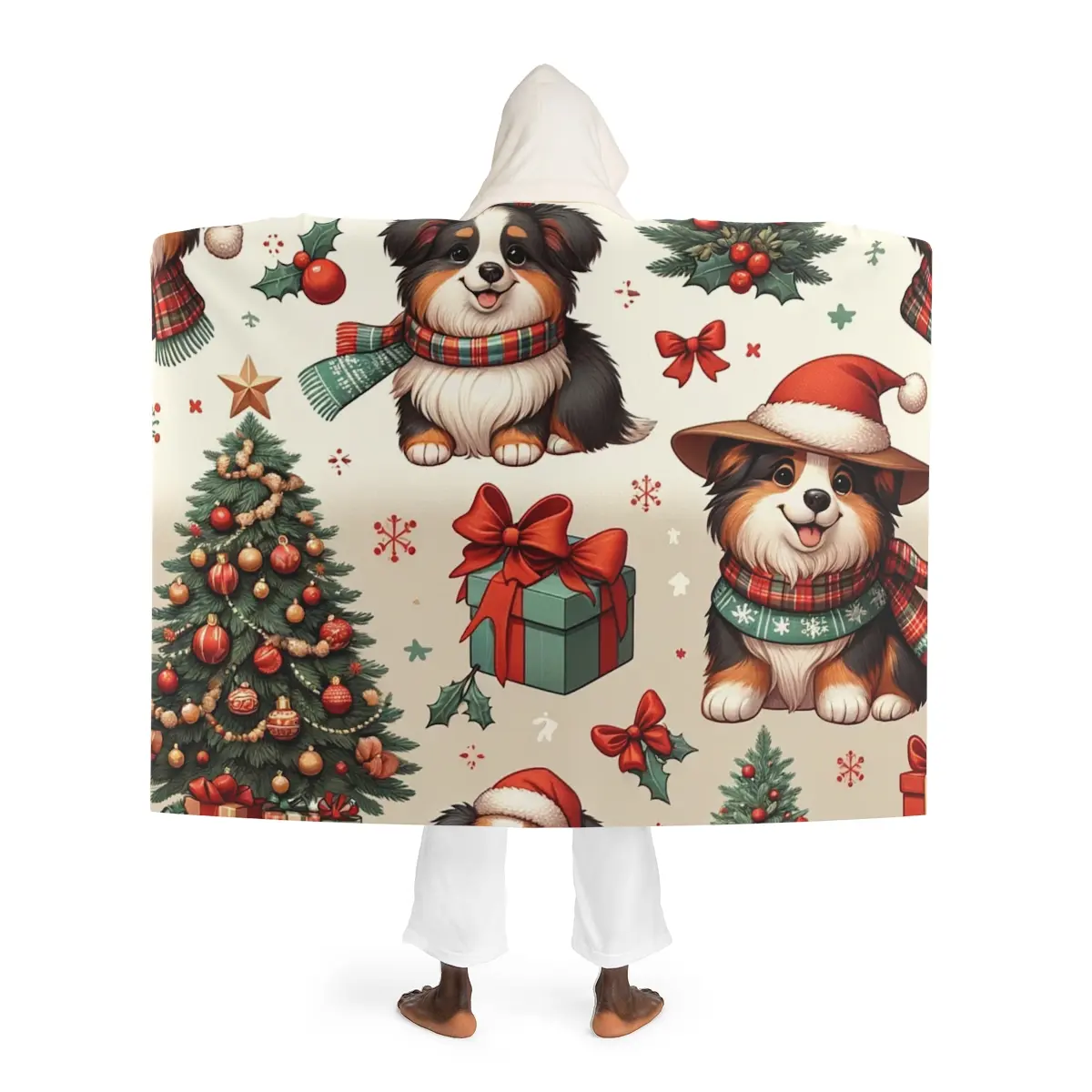Corgi Christmas Blanket, Gift for Corgi Lover, Corgi Mom, Hooded Blanket Sherpa Extra Soft