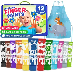 Finger Paint for Toddlers 1-3+, Washable Paint for Kids - Toddler Finger Painting - Non Toxic Baby Safe Toddler Art Supplies for Hand and Feet - Preschool Learning Activities Gifts for Kids Ages 2-4