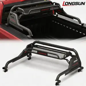 Longsun Truck Roll Bar Adjustable Chase Rack for Full-Size Trucks, Heavy Duty Sport Bar Compatible with CHEVROLET SILVERADO1500，TOYOTA TUNDRA，FORD F150，RAM 1500/1500 CLASSIC，NISSAN TITAN/TITAN XD，GMC SIERRA 1500，  No-Drill Installation license accessories