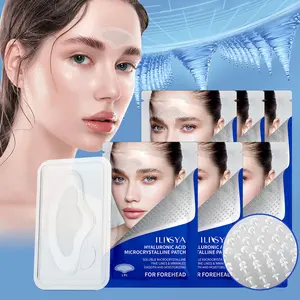 6 pieces, ILISYA hyaluronic acid microcrystalline forehead patch, containing rich hyaluronic acid components, microneedle technology, make your skin look more supple and smooth, minimize wrinkles, the perfect choice for home day and holiday gifts
