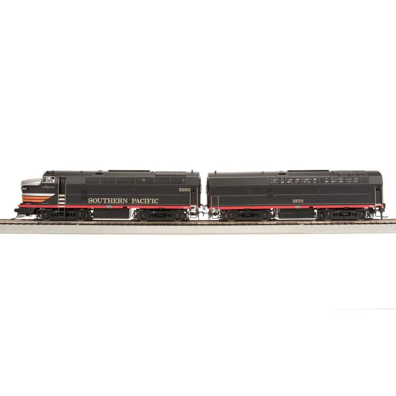 Broadway Limited RF-16 Sharknose A/B, SP 5550/5570, Black Widow Scheme, A-Unit Paragon4 Sound/DC/DCC, Unpowered B, HO Scale