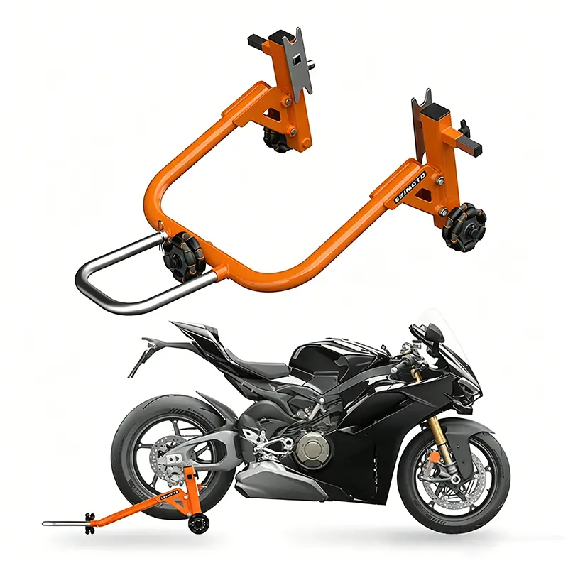 【EZIMOTO】Motorcycle Paddock Stand Official Frame Kit, Motorcycle Maintenance Lift with 360-Degree Movable Stand, Easy Maneuverability, 2nd Gen Sealed Caster Wheels, Versatile Positioning, 880 lbs+ Capacity