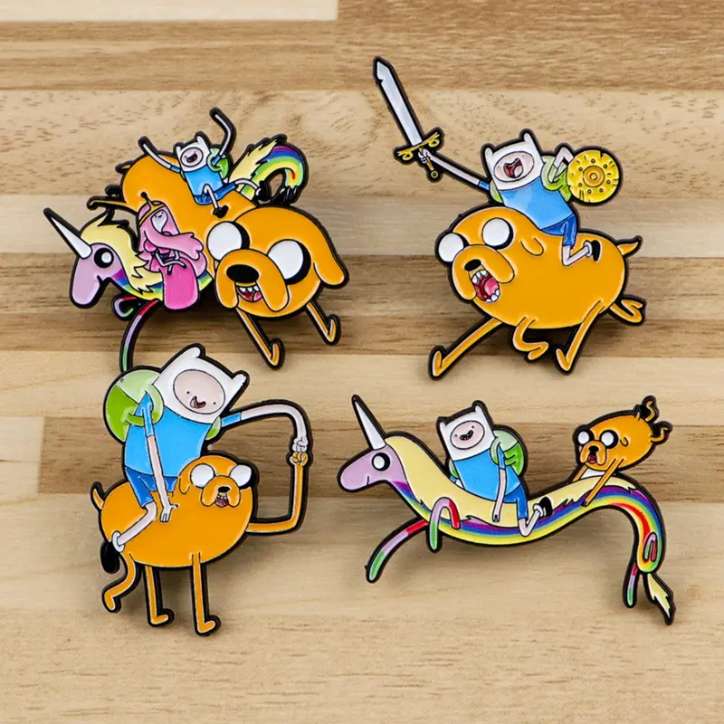 4pcs/set Cute Fun Collectible Adventure Cartoon Movie Enamel Brooch Pins, Women&Men's Fashion Jewelry Accessories for Sweaters Hats Backpacks,Perfect Gifts for Her