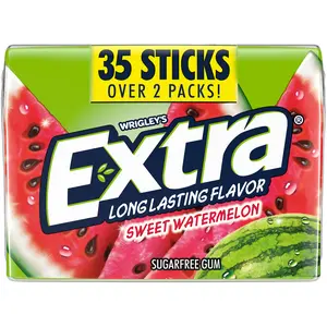 Extra Sweet Watermelon Back To School Sugar Free Popping Chewing Gum 35 Stick Pack Long Lasting Flavor