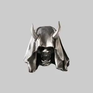 Fanged Demon Mask Pendant Retro Gothic European and American Grim Reaper Satan Skull Jewelry Accessory Necklace
