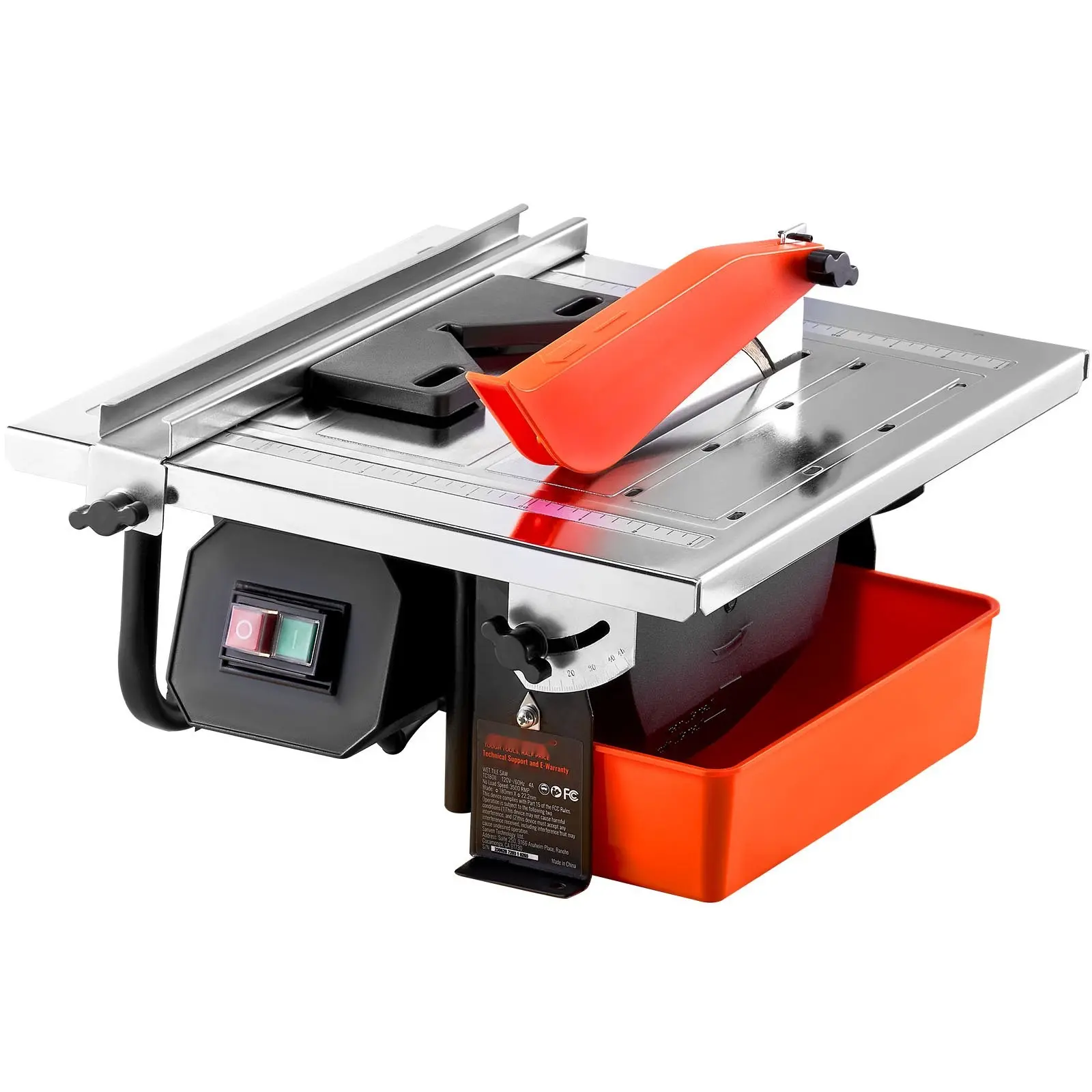 Wet Tile Saw With 7-Inch 65Mn Steel Blade, 3500 RPM Induction Motor, Built-In Water Reservoir, Precision Alignment, 0-45 Degree Miter, Ideal For Cutting Ceramic, Porcelain, Marble And Stone Tiles, DIY Home Renovation Project