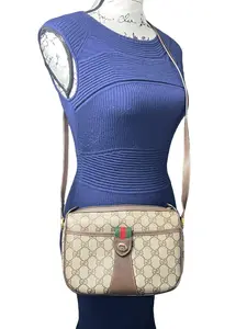 Pre-owned GUCCI Leather Crossbody Bags GG Plus Ophidia Vintage Crossbody