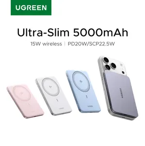 UGREEN QI2 Power Bank, 8.6mm Ultra-Slim 5000mAh Magnetic Battery, 20W PD Fast Charging Portable Charger, MagSafe-Compatible External Battery for iPhone 17/16/15/14 Series, Grey,DealsForYouDays