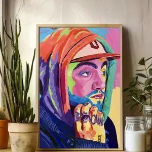 [NO FRAME]Mac Miller Art Poster – Colorful Pop Style Rap Wall Decor Print