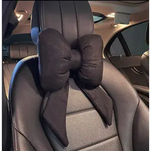 Cute Bow Knot Car Neck Pillow, Interior Decoration Accessory, Cervical Pillow for Most Cars, Travel, Car Driving, Home Use, Car Seat Attachment