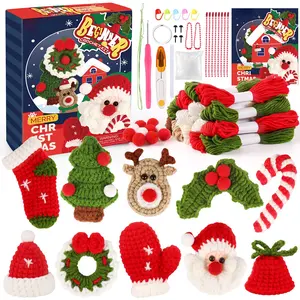 Beginner Crochet Kit with Step-by-Step Video Tutorials, Crochet Patterns, Starter Kit for Christmas Theme