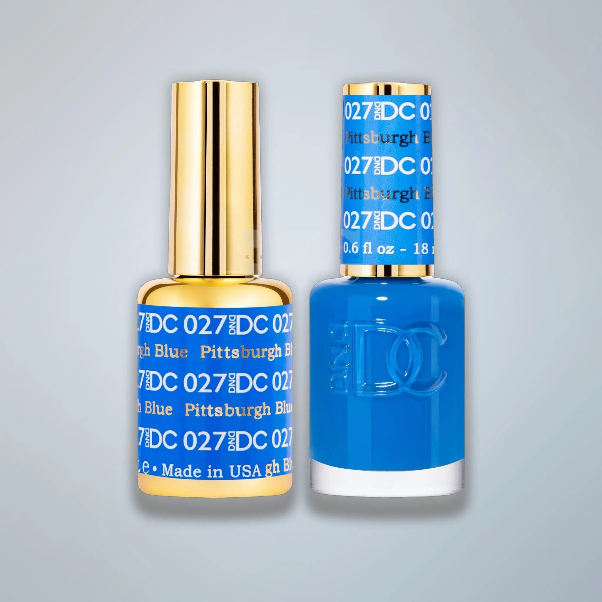 DND DC Duo - 027 Pittsburgh Blue - Gel & Matching Lacquer Duo 0.5 oz