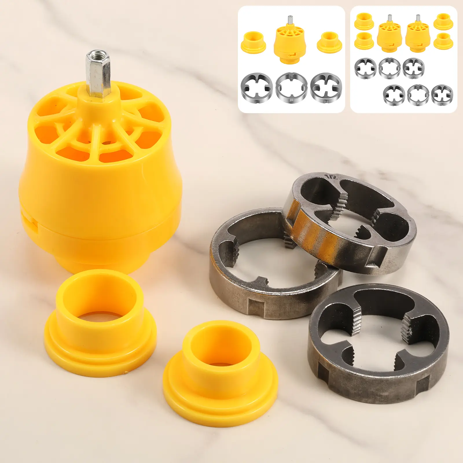 PVC Thread Maker Tool for Electric Drill Pipe Threader Kit with 3 Dies Multipurpose Pipe Threader Plumbing Tool Thread Maker