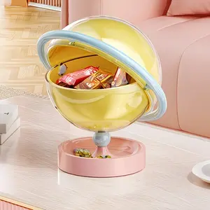 2 Layer Storage Ball Box with Transparent Dome and Base, Creative Multi-Functional Desktop Decor, Modern Home Decoration