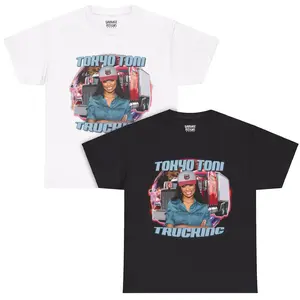 Tokyo Toni Trucking Graphic Tee | Tokyo Toni T-shirt, Meme Shirt Casual Crewneck Shortsleeve Menswear Soft
