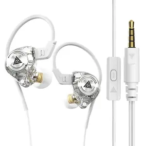QKZ AK3 Wired Gaming Earbuds with Mic - HiFi Subwoofer, Noise Cancelling, 3D Stereo Audio Headset for Game Console, Sports - Electronic In-Ear Headphones for Gym Use