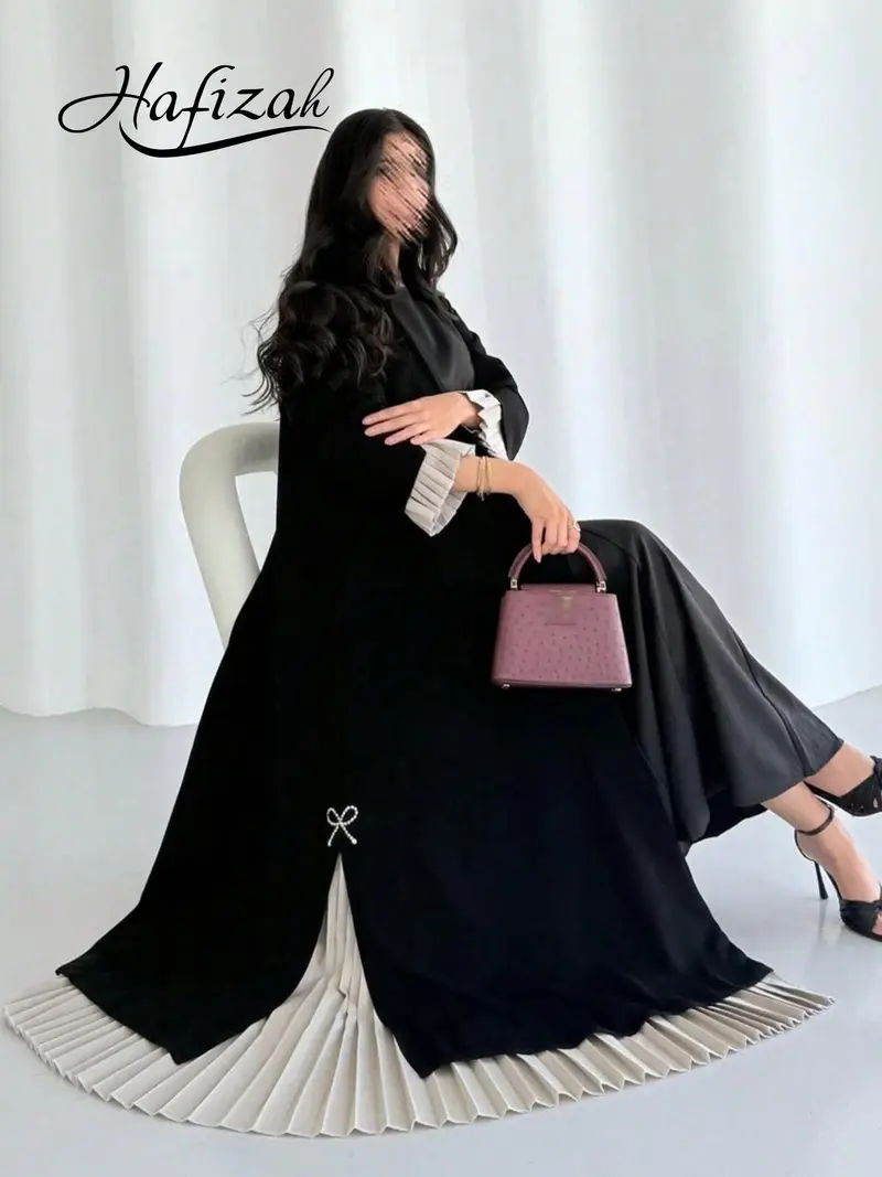 open lace back dress Embroidered Grey Abaya Dress