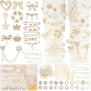 X-BY09  335 Pcs Junk Socks Charms Kit with Letter Beads, Gold Charm for Socks and Sneakers, Brooches and Pins for Women, Charms for Sock Safety Pin, Junk Charm with Pearl, Rhinestone,