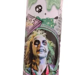 Beetlejuice Tumbler - Unique Design with Beetlejuice Character and Skull Motif - Perfect for Fans of the Movie