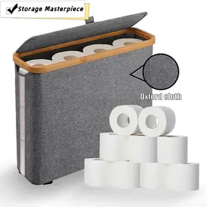 Toilet Paper Storage, Stackable & Foldable - The Ultimate Bathroom Organizer - Single-Piece Water-Resistant Basket​ - Elegant Toilet Paper Storage Holder