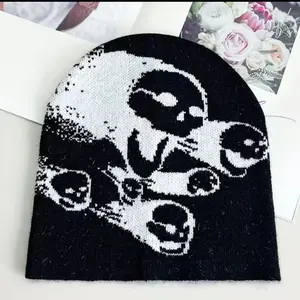Multiple fire skull beanie