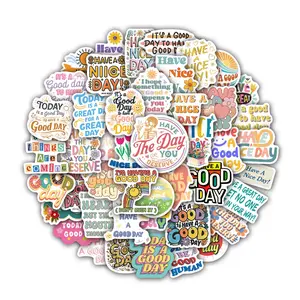 50Pcs Positive Inspirational Quote Stickers Pack, Waterproof Boho Motivational Vinyl Decals for Laptop Water Bottle Journal Scrapbook, Uplifting Gifts for Friends & Self-Care Enthusiasts, Sticker Packs