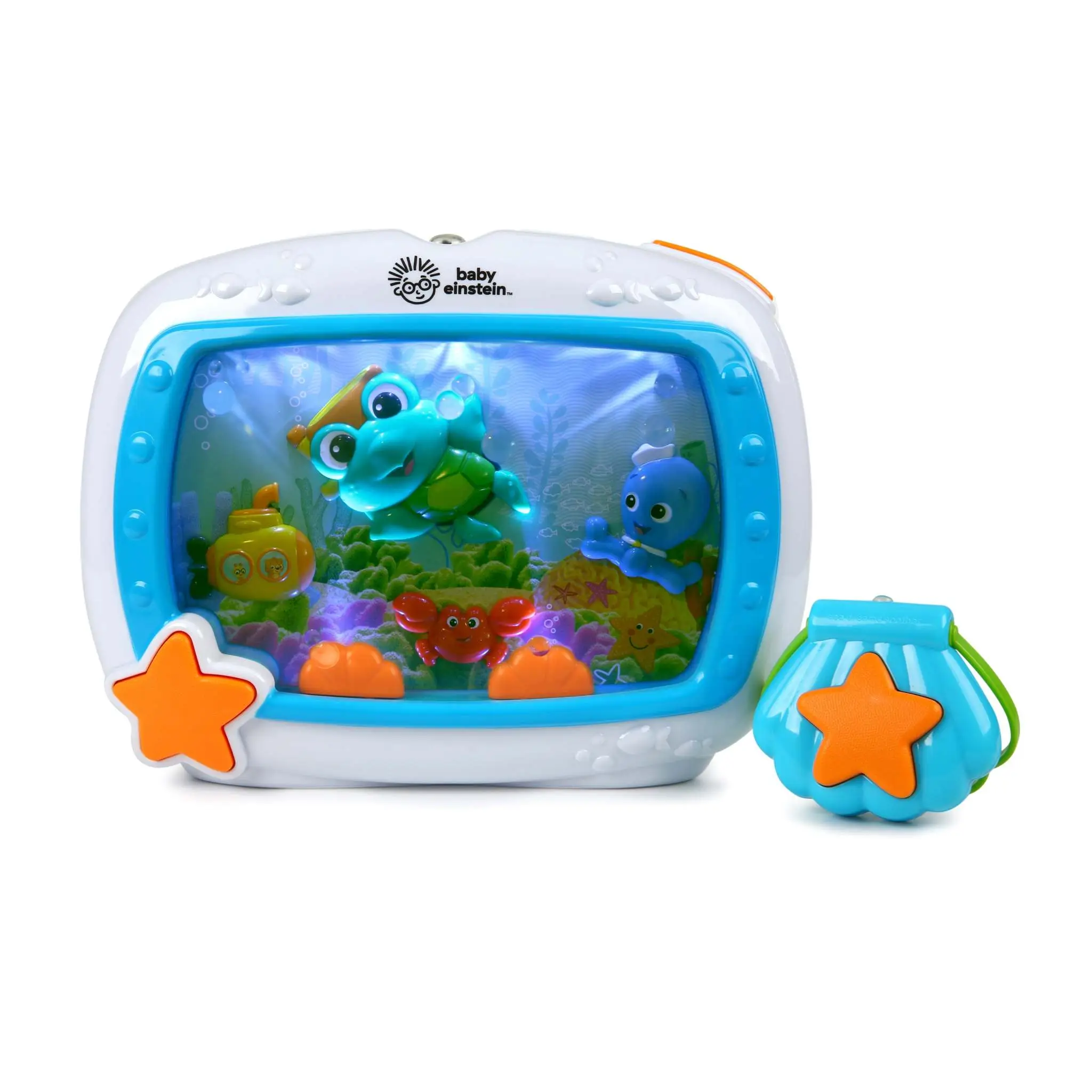 Baby Einstein Sea Dreams Soother Musical Crib Toy and Sound Machine, Newborn and up - Blue and Pink