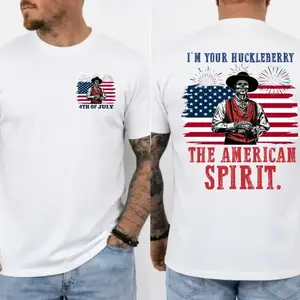 Doc Holliday I'm Your Huckleberry The American Spirit T-Shirt, Skeleton Cowboy 4th of July Shirt, Independence Day Merch, Gift For Him