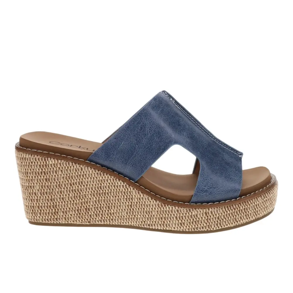 Corkys Womens Kiss N Tell  Casual Sandals Casual Mid Heel 2-3" - Blue