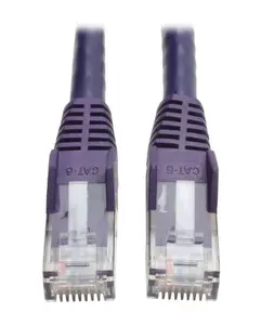 Tripp Lite N201-005-PU Cat6 Gigabit Snagless Molded RJ45 Male-Male Patch Cable, Purple - 5 ft.