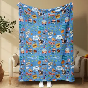 Cartoon Pattern Blanket, Soft Comfortable Throw Blanket, Cool Bedroom Bedding Blankets, Applies to Super soft  decorative sofa/sofa/bedroom       Warm Napping Blanket for Home Office Travel Camping sizes 60*80,30*40(baby ),40*50(kids),50*60