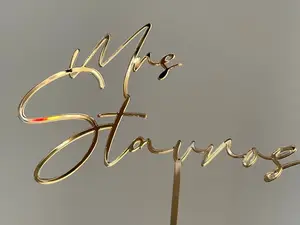 Bridal shower Cake topper • Wedding Cake Topper • Acrylic cake topper • Bachelorette Cake Topper • Last name topper