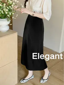 High Waist Satin Acetate Skirt | Summer Silky Bodycon A-Line Skirt | Slim Fit Straight Skirt | Cross-Border Best Seller